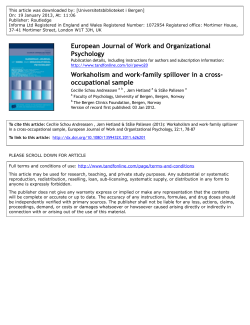This article was downloaded by: [Universitetsbiblioteket i Bergen] Publisher: Routledge