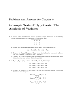 k Analysis of Variance Problems and Answers for Chapter 8