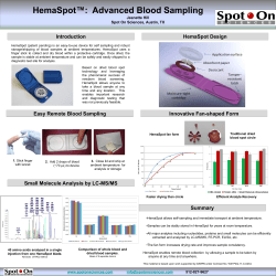 HemaSpot™:  Advanced Blood Sampling  Introduction HemaSpot Design