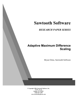 Sawtooth Software Adaptive Maximum Difference Scaling RESEARCH PAPER SERIES