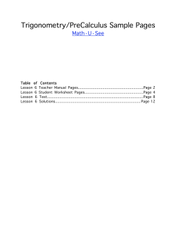 Trigonometry/PreCalculus Sample Pages Math·U·See