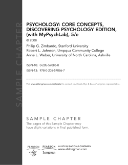 PSYCHOLOGY: CORE CONCEPTS, DISCOVERING PSYCHOLOGY EDITION, (with MyPsychLab), 5/e
