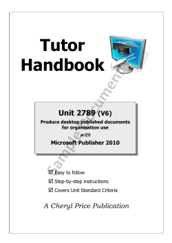 Document Sample Tutor Handbook