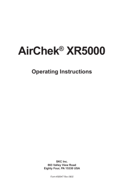 AirChek XR5000 ® Operating Instructions