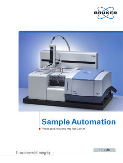 Sample Automation Innovation with Integrity minispec mq and mq-one Series TD-NMR