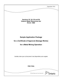 Sample Application Package  for a Certificate of Approval (Sewage Works)