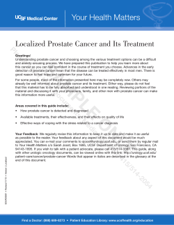 SAMPLE ONL Your Health Matters Localized Prostate Cancer and Its Treatment Please or