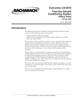 Instruction 24-9416 Flue-Gas Sample Conditioning System Introduction