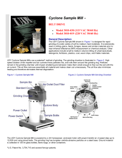 Cyclone Sample Mill - BELT DRIVE Model 3010-030 (115 VAC 50/60 Hz)