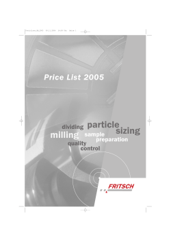 milling particle sizing Price List 2005