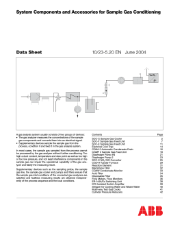 System Components and Accessories for Sample Gas Conditioning Data Sheet
