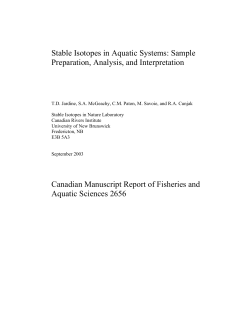 Stable Isotopes in Aquatic Systems: Sample Preparation, Analysis, and Interpretation