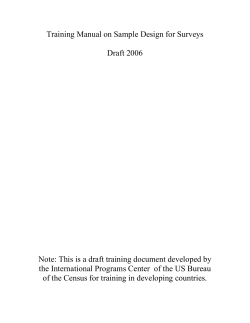 Training Manual on Sample Design for Surveys  Draft 2006