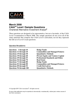 March 2008 CAIA Level I Sample Questions