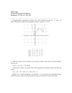 Math 226 Exam #2 Sample Problems Sections 3.1-3.6, 4.1, 4.2, 4.4