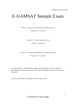 E-GAMSAT Sample Exam