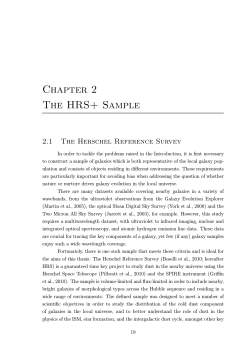 Chapter 2 The HRS+ Sample 2.1 The Herschel Reference Survey