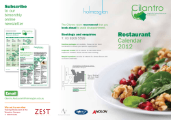 Restaurant Calendar Subscribe