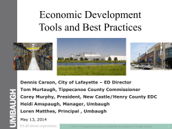 Economic Development Tools and Best Practices