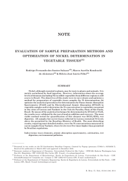 NOTE EVALUATION OF SAMPLE PREPARATION METHODS AND OPTIMIZATION OF NICKEL DETERMINATION IN