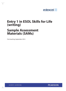 Entry 1 in ESOL Skills for Life (writing)