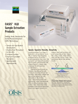 OASIS HLB Sample Extraction Products