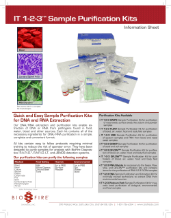 IT 1-2-3 Quick and Easy Sample Purification Kits Information Sheet