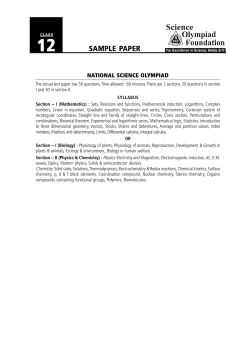 12 SAMPLE PAPER NATIONAL SCIENCE OLYMPIAD