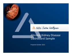 Custom Intelligence Chronic Kidney Disease Dashboard Sample Prepared October 2012