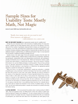 &amp; Sample Sizes for Usability Tests: Mostly Math, Not Magic