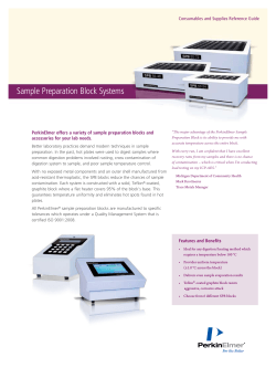 Sample Preparation Block Systems Consumables and Supplies Reference Guide