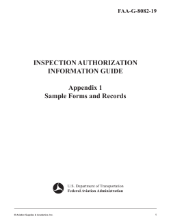 INSPECTION AUTHORIZATION INFORMATION GUIDE Appendix 1 Sample Forms and Records