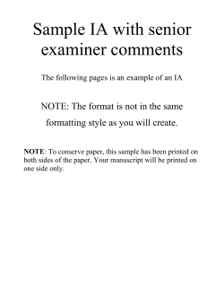Sample IA with senior examiner comments formatting style as you will create.