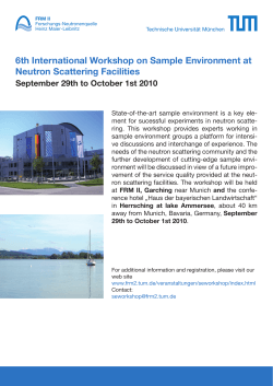 6th International Workshop on Sample Environment at Neutron Scattering Facilities