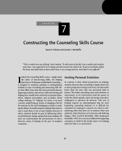 7 Constructing the Counseling Skills Course