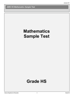 Mathematics Sample Test Grade HS