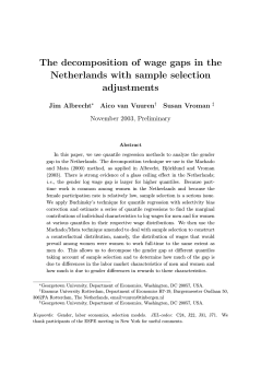 The decomposition of wage gaps in the Netherlands with sample selection adjustments