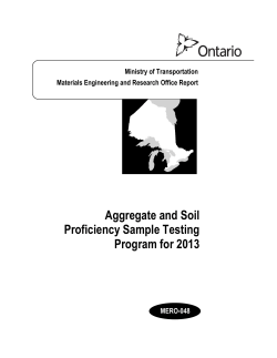 Aggregate and Soil Proficiency Sample Testing Program for 2013