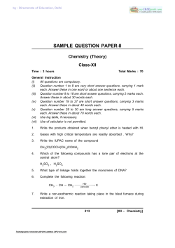 SAMPLE  QUESTION  PAPER-II Chemistry  (Theory) Class-XII