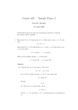 Course 428 — Sample Paper 2 Timothy Murphy 24 April 2006