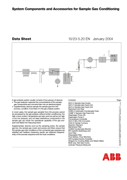 System Components and Accessories for Sample Gas Conditioning Data Sheet