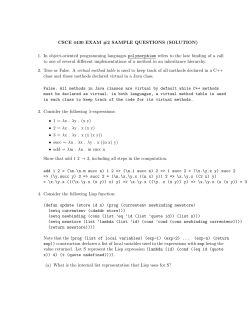 CSCE 4430 EXAM #2 SAMPLE QUESTIONS (SOLUTION)