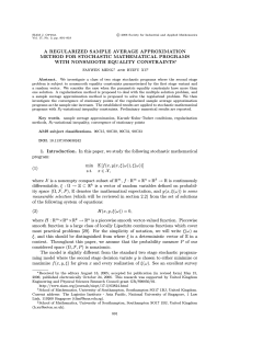 A REGULARIZED SAMPLE AVERAGE APPROXIMATION METHOD FOR STOCHASTIC MATHEMATICAL PROGRAMS