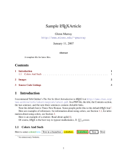 Sample L TEXArticle Contents 1