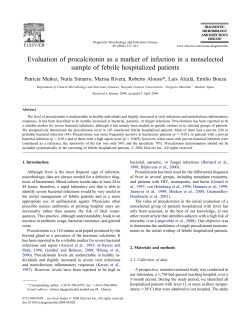 Evaluation of procalcitonin as a marker of infection in a... sample of febrile hospitalized patients