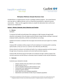 Workplace Wellness Sample Business Case