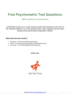 Free Psychometric Test Questions  (With questions and answers)