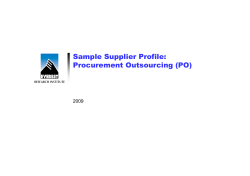 Sample Supplier Profile: Procurement Outsourcing (PO) 2009