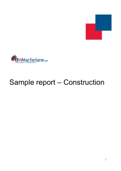 – Construction Sample report 1