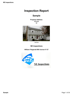 Inspection Report Sample NE Inspections Property Address: